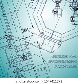 Blueprint, Sketch. Vector engineering illustration. Cover, flyer, banner, background