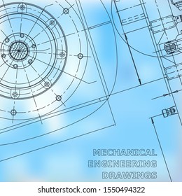 Blueprint, Sketch. Vector engineering illustration. Cover, flyer, banner, background