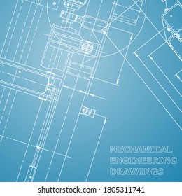 Blueprint, Sketch. Vector engineering illustration. Cover, flyer, banner, background
