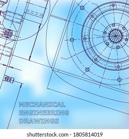 Blueprint, Sketch. Vector engineering illustration. Cover, flyer, banner, background