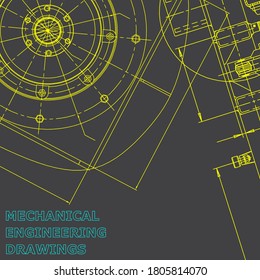 Blueprint, Sketch. Ilustración de ingeniería de vectores. Portada, volante, pancarta, fondo