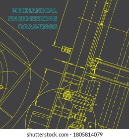 Blueprint, Sketch. Vector engineering illustration. Cover, flyer, banner, background