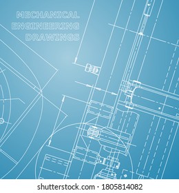 Blueprint, Sketch. Vector engineering illustration. Cover, flyer, banner, background