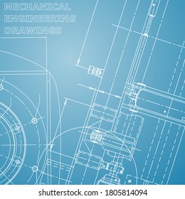 Blueprint, Sketch. Vector engineering illustration. Cover, flyer, banner, background