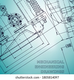 Blueprint, Sketch. Vector engineering illustration. Cover, flyer, banner, background