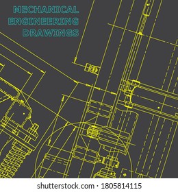Blueprint, Sketch. Vector engineering illustration. Cover, flyer, banner, background