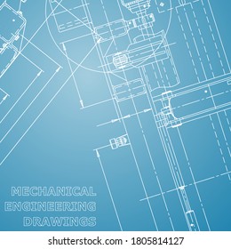 Blueprint, Sketch. Vector engineering illustration. Cover, flyer, banner, background