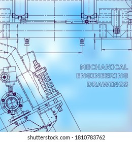 Blueprint, Sketch. Vector engineering illustration. Cover, flyer, banner, background