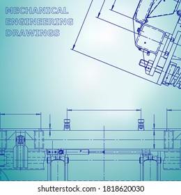 Blueprint, Sketch. Vector engineering illustration. Cover, flyer, banner, background