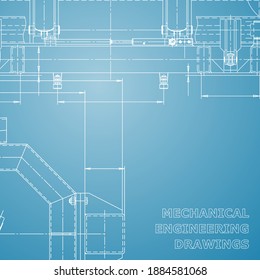 Blueprint, Sketch. Vector engineering illustration. Cover, flyer, banner, background