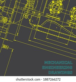 Blueprint, Sketch. Vector engineering illustration. Cover, flyer, banner, background