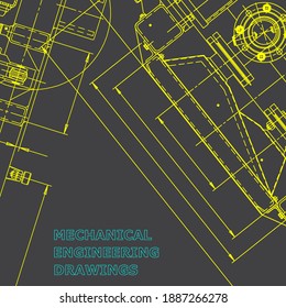 Blueprint, Sketch. Ilustración de ingeniería de vectores. Portada, volante, pancarta, fondo
