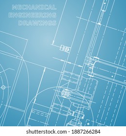 Blueprint, Sketch. Vector engineering illustration. Cover, flyer, banner, background