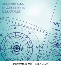 Blueprint, Sketch. Vector engineering illustration. Cover, flyer, banner, background