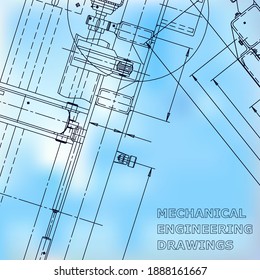 Blueprint, Sketch. Ilustración de ingeniería de vectores. Portada, volante, pancarta, fondo
