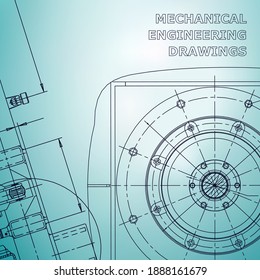Blueprint, Sketch. Vector engineering illustration. Cover, flyer, banner, background