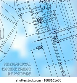 Blueprint, Sketch. Vector engineering illustration. Cover, flyer, banner, background