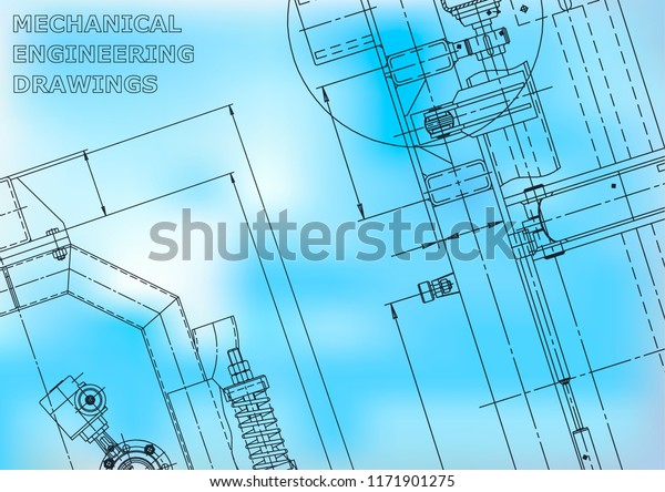 Blueprint, Sketch. Vector illustration. Cover, flyer,\
banner, background. Instrument-making drawings. Mechanical\
engineering drawing. Technical illustrations, backgrounds. Scheme,\
plan. Bl