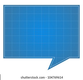 Blueprint Speech Bubble, vector eps10 illustration