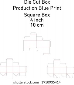 Blueprint of a square box