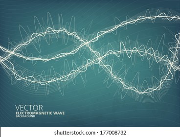 Blueprint Style Green Radio Waves Vector Background