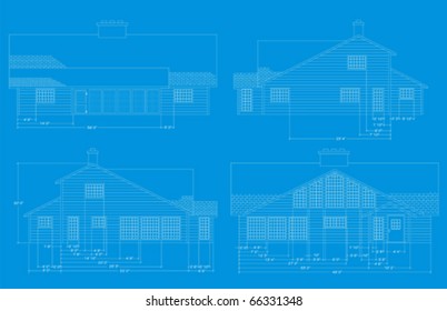 blueprint style illustration