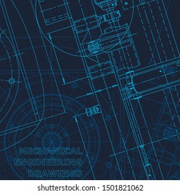 Blueprint. Technical cyberspace, backgrounds. Machine-building industry