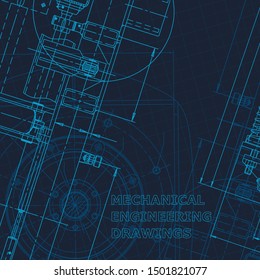 Blueprint. Technical cyberspace, backgrounds. Machine-building industry