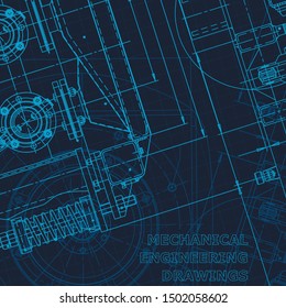 Blueprint. Technical cyberspace, backgrounds. Machine-building industry