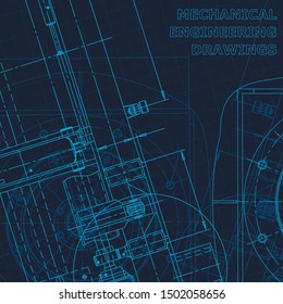 Blueprint. Technical cyberspace, backgrounds. Machine-building industry