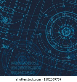Blueprint. Technical cyberspace, backgrounds. Machine-building industry