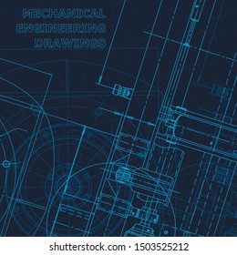 Blueprint. Technical cyberspace, backgrounds. Machine-building industry