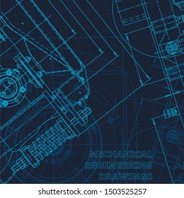 Blueprint. Technical cyberspace, backgrounds. Machine-building industry