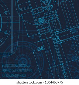Blueprint. Technical cyberspace, backgrounds. Machine-building industry