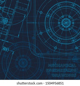 Blueprint. Technical cyberspace, backgrounds. Machine-building industry