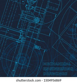 Blueprint. Technical cyberspace, backgrounds. Machine-building industry