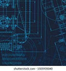 Blueprint. Technical cyberspace, backgrounds. Machine-building industry