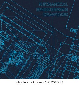Blueprint. Technical cyberspace, backgrounds. Machine-building industry