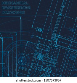 Blueprint. Technical cyberspace, backgrounds. Machine-building industry