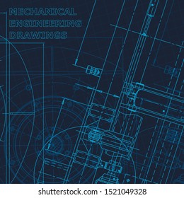 Blueprint. Technical cyberspace, backgrounds. Machine-building industry