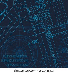 Blueprint. Technical cyberspace, backgrounds. Machine-building industry