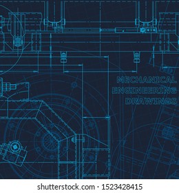 Blueprint. Technical cyberspace, backgrounds. Machine-building industry
