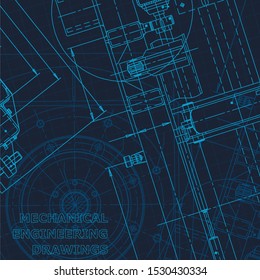 Blueprint. Technical cyberspace, backgrounds. Machine-building industry