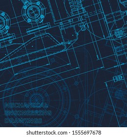Blueprint. Technical cyberspace, backgrounds. Machine-building industry