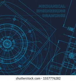Blueprint. Technical cyberspace, backgrounds. Machine-building industry