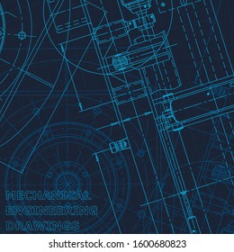 Blueprint. Technical cyberspace, backgrounds. Machine-building industry