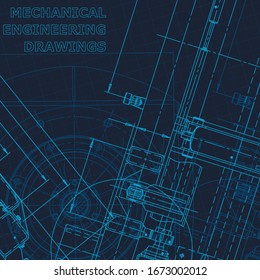 Blueprint. Technical cyberspace, backgrounds. Machine-building industry