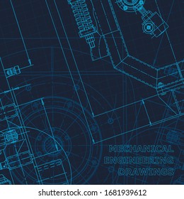 Blueprint. Technical cyberspace, backgrounds. Machine-building industry