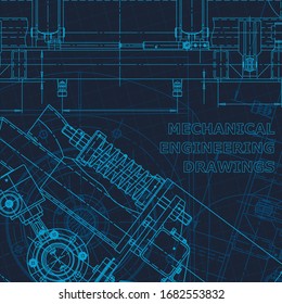 Blueprint. Technical cyberspace, backgrounds. Machine-building industry