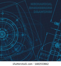 Blueprint. Technical cyberspace, backgrounds. Machine-building industry